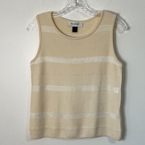 St. John Collection Striped Wool Blend Knit Tank Top Size S